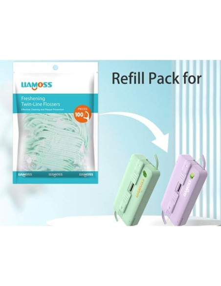 Hilo Dental Doble LIAMOSS Menta 200 Unidades Viaje