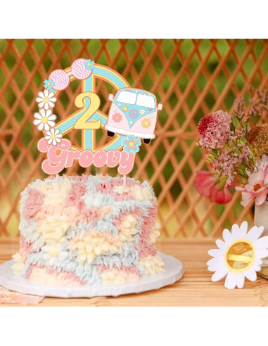 Adorno de Pastel 2 Groovy Cheereveal Rosa 15x17 cm