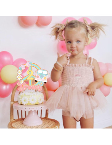 Adorno de Pastel 2 Groovy Cheereveal Rosa 15x17 cm