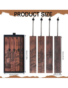 Set de 4 Marcadores de Madera Natural WSICSE Aventura 2