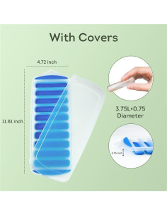 Bandeja de Hielo de Silicona Lily's Home 2PK con Tapa 30x12 cm 2