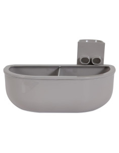 Comedero Doble Petmate 1 Cuenta Gris 16.8x13.4cm