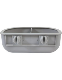 Comedero Doble Petmate 1 Cuenta Gris 16.8x13.4cm 2