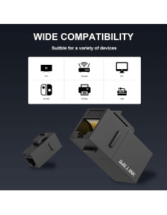 Acoplador RJ45 Cat6 Hembra a Hembra Iwillink 10-Pack Negro 2