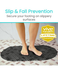 Alfombrilla Ovalada Antideslizante Vive 66x38cm Negra 2