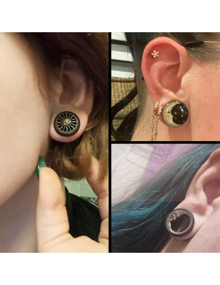 Set de Tapones de Estiramiento de Orejas Qmcandy 6 Piezas Madera Acrílica Set de Tapones de Estiramiento de Orejas Qmcandy 6 Piezas Madera Acrílica