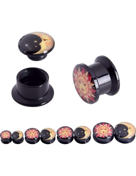 Set de Tapones de Estiramiento de Orejas Qmcandy 6 Piezas Madera Acrílica Set de Tapones de Estiramiento de Orejas Qmcandy 6 Piezas Madera Acrílica