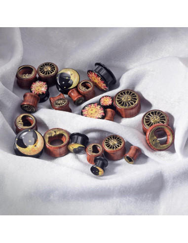 Set de Tapones de Estiramiento de Orejas Qmcandy 6 Piezas Madera Acrílica