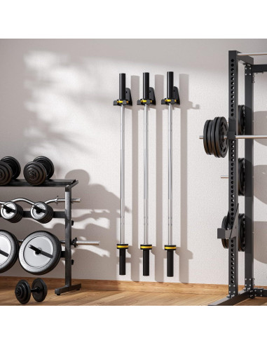 Soporte Vertical para Barra Olímpica JNIHEEP - Metal Negro 2 Pcs