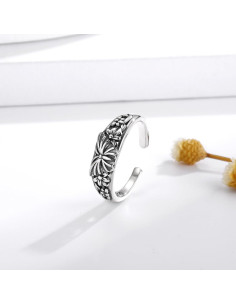 Anillo ajustable de mariposa en plata esterlina 925 para mujeres 2