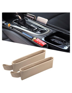 Bolsillos Organizadores Tumecos para Asientos de Coche Beige - 2 Piezas