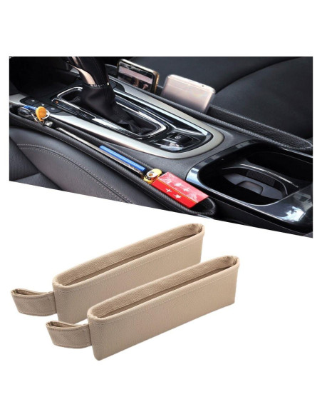 Bolsillos Organizadores Tumecos para Asientos de Coche Beige - 2 Piezas