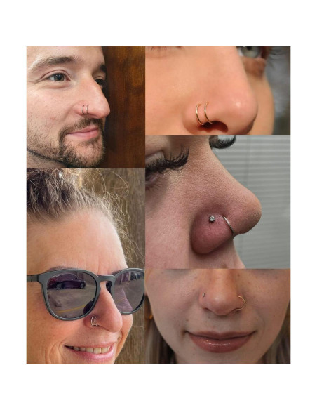 Set de 24 Anillos de Nariz Vegolita 22G Acero Inoxidable