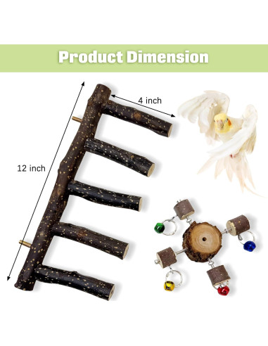 Escalera de Madera Natural BNOSDM 31.75 cm para Aves