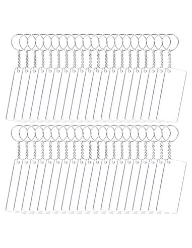 Conjunto de 120 Blanks de Llaveros Acrílicos Duufin 7x3cm