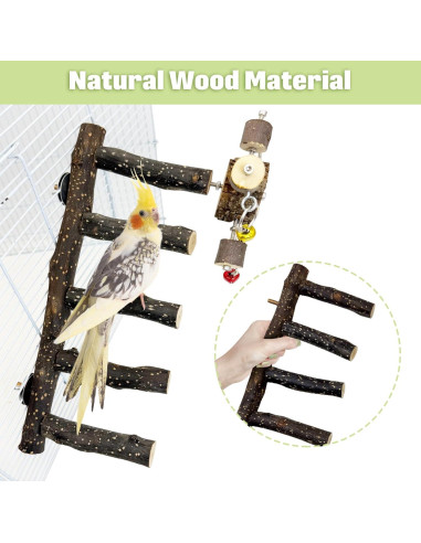 Escalera de Madera Natural BNOSDM 31.75 cm para Aves