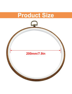 Conjunto de Marcos de Bucle de Bordado Waziaqoc 21.5 cm (3 Pcs) 2