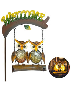 Luces Solares de Búho HONGLAND para Jardín 30.5x12.2cm 2
