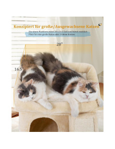 Torre de Árbol para Gatos Aechonow 35.56 cm Beige con Plataforma 2