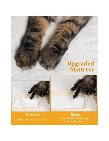 Torre de Árbol para Gatos Aechonow 35.56 cm Beige con Plataforma