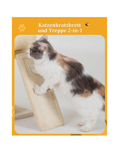 Torre de Árbol para Gatos Aechonow 35.56 cm Beige con Plataforma