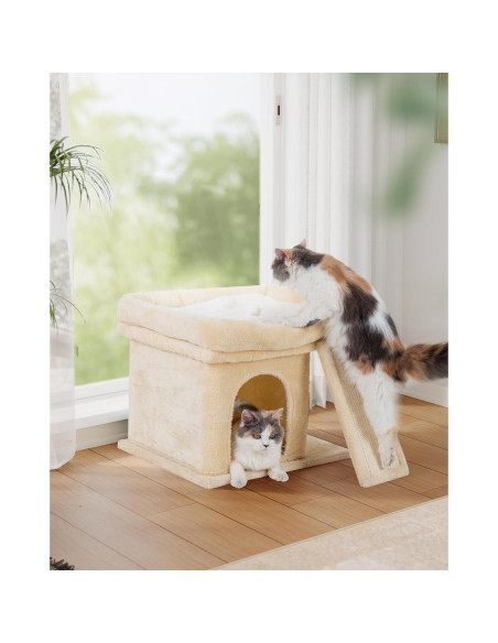 Torre de Árbol para Gatos Aechonow 35.56 cm Beige con Plataforma