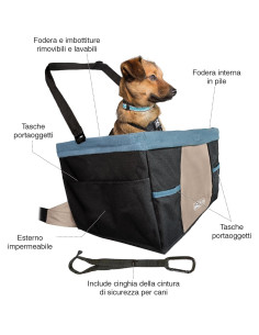 Asiento Elevador para Perros Kurgo - Negro/Azul - Hasta 13.6 kg 2