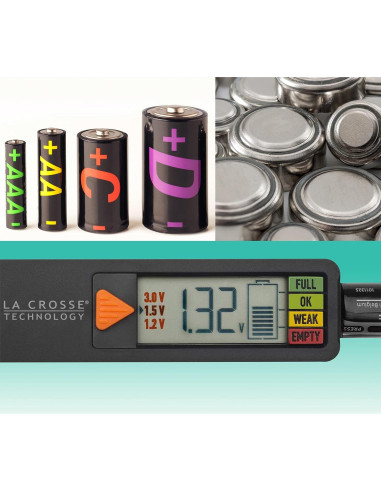 Probador de Baterías Digital La Crosse 911-65557, Negro