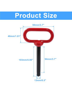 Pasador y Clip de Enganche Bonsicoky 1.27 x 23.4 cm para Remolque 2