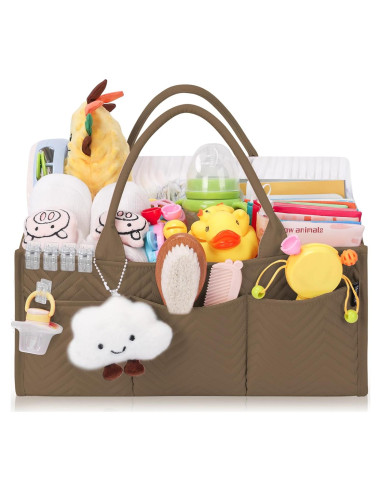 Organizador de Pañales Skycase Marrón Plegable 37x22x17 cm