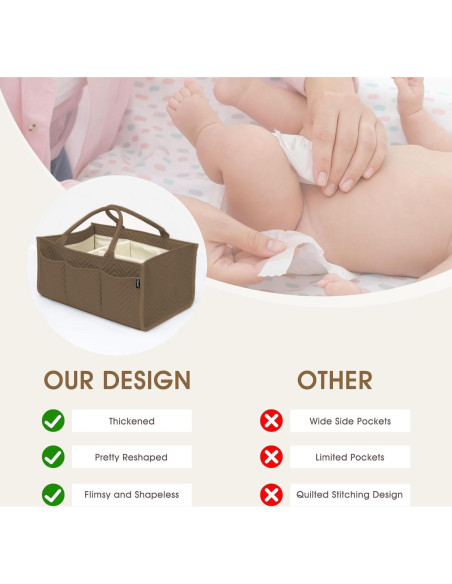 Organizador de Pañales Skycase Marrón Plegable 37x22x17 cm Organizador de Pañales Skycase Marrón Plegable 37x22x17 cm