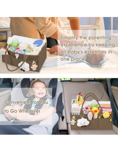 Organizador de Pañales Skycase Marrón Plegable 37x22x17 cm