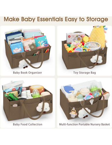 Organizador de Pañales Skycase Marrón Plegable 37x22x17 cm