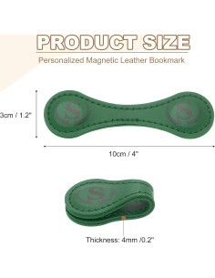Marcador Magnético de Piel Personalizado uxcell Verde Claro 2