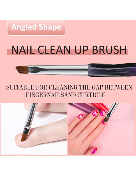 Set de Brochas de Limpieza para Uñas GEMSANVA 3PCS