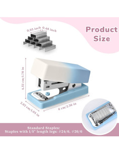 Grapadora Mini Temiary 2 Pcs con 800 Grapas Estándar 24/6 2