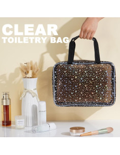 Bolsa de Maquillaje Transparente Estrella HZB-JX9077 Negra 2