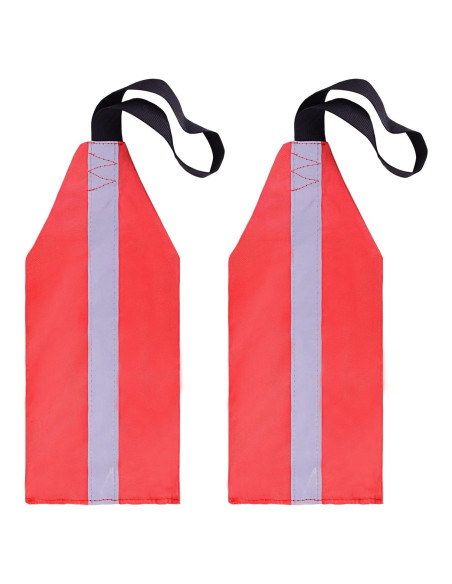 2 PCS Bandera de Seguridad Emsiok para Kayak Roja Reflectante