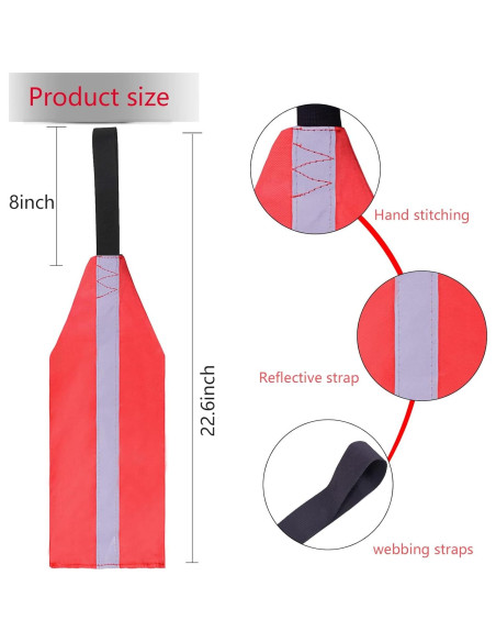 2 PCS Bandera de Seguridad Emsiok para Kayak Roja Reflectante
