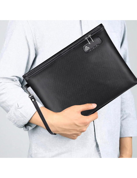 Bolsa a Prueba de Fuego FANCROU 36.8x29.2cm Negra con Cerradura