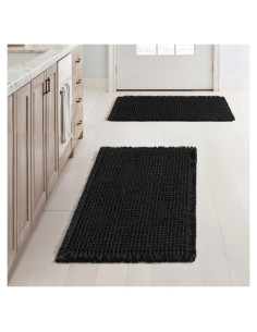 Juego de 2 Alfombrillas de Baño MIULEE Waffle Antideslizantes 43x61 cm