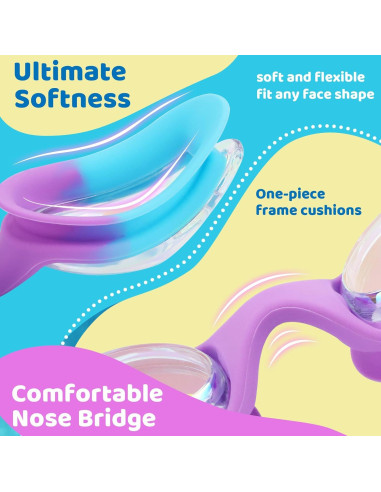 Gafas de natación Vvinca Kids con correa elástica y antiempañante