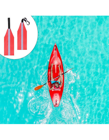 2 PCS Bandera de Seguridad Emsiok para Kayak Roja Reflectante