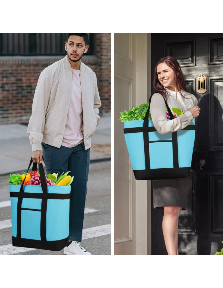 Bolsa Térmica Reutilizable 39L Azul para Comida y Compras Bolsa Térmica Reutilizable 39L Azul para Comida y Compras