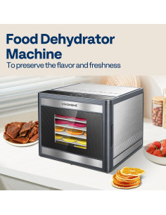 Deshidratador VIVOHOME 6 Bandejas Acero Inoxidable 400W 2
