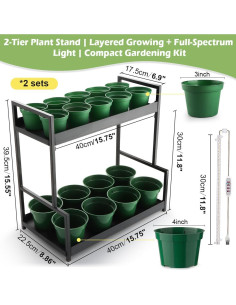 Juego de 2 Soportes para Plantas RooTrimmer con Luz LED 2