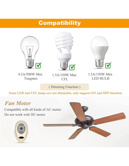 Control Remoto FAN35T para Ventilador de Techo Breeze Bay, 3 Velocidades