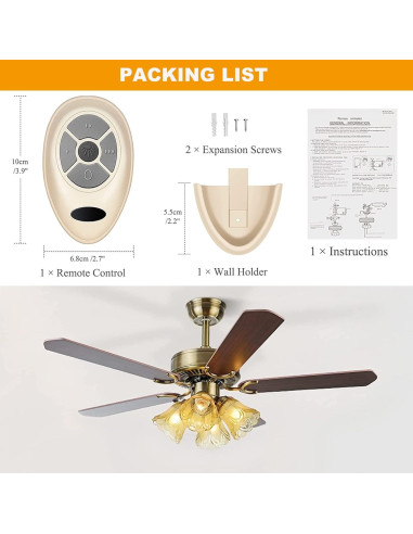 Control Remoto FAN35T para Ventilador de Techo Breeze Bay, 3 Velocidades