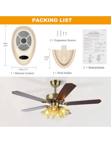 Control Remoto FAN35T para Ventilador de Techo Breeze Bay, 3 Velocidades