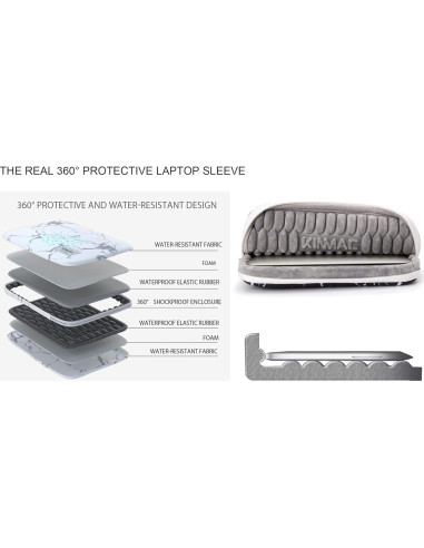 Funda para Laptop Kinmac 360 Protectora Relieve Negro 12-13.3"